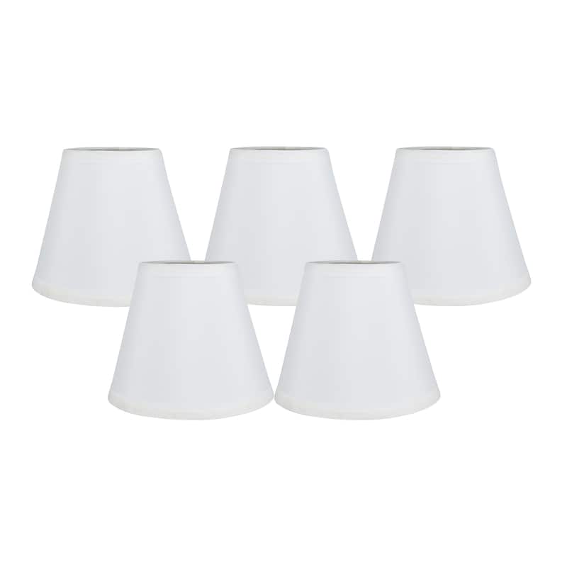 Meriville Faux Silk Clip On Chandelier Lamp Shades, 3.5-inch by 6-inch by 5-inch - Set of 5 - Off White