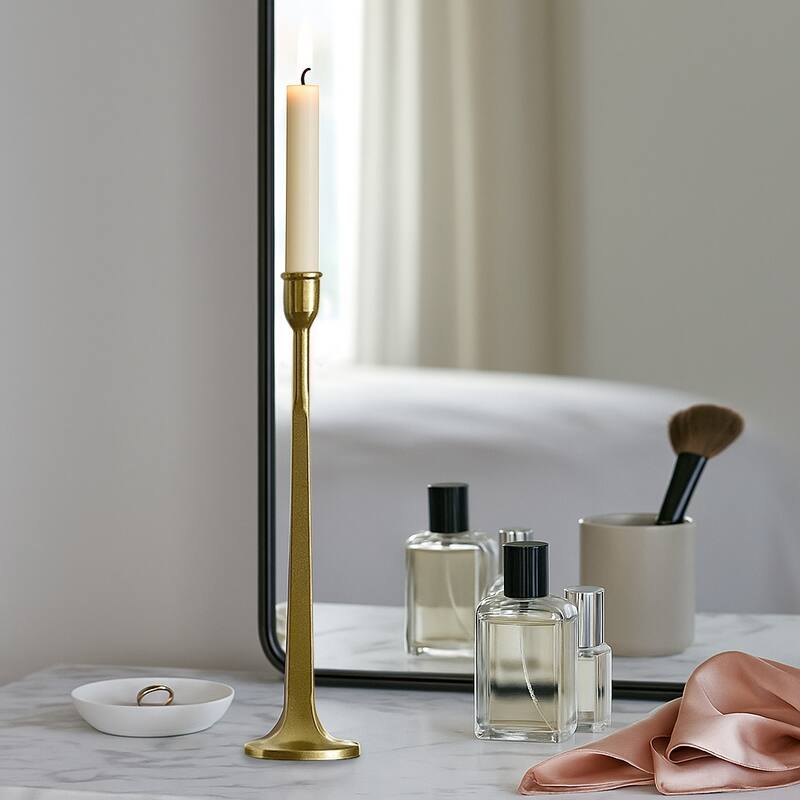 Metal Squared Off Taper Candle Holder