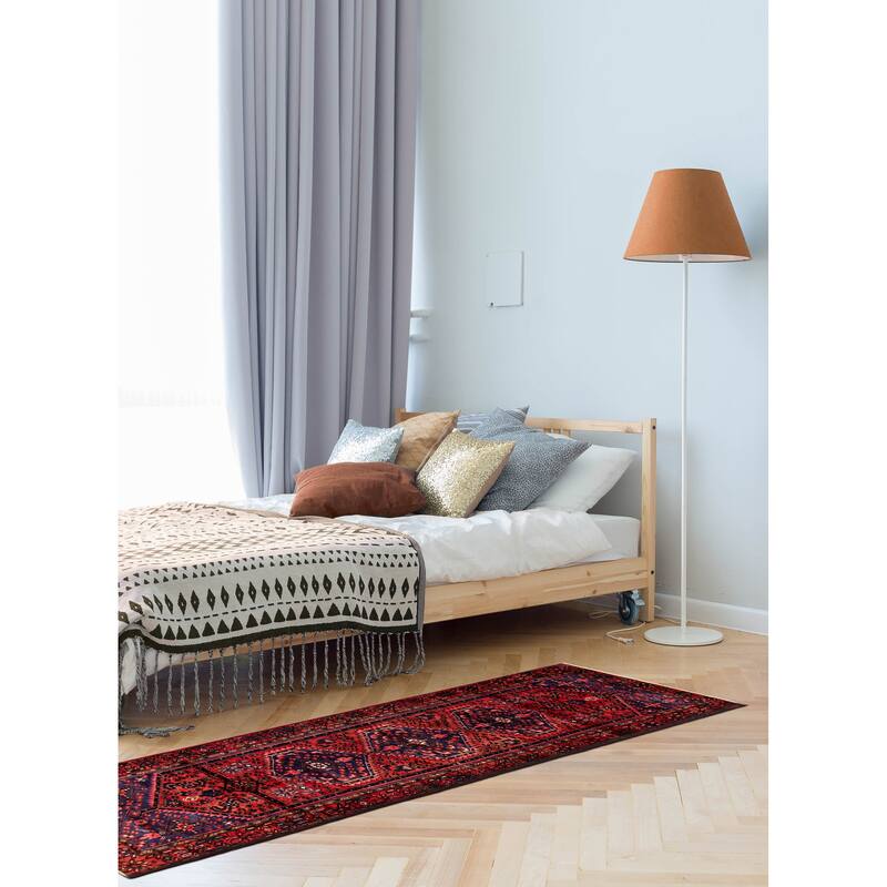 ECARPETGALLERY Hand-knotted Anadol Red Wool Rug - 3'11 x 10'9