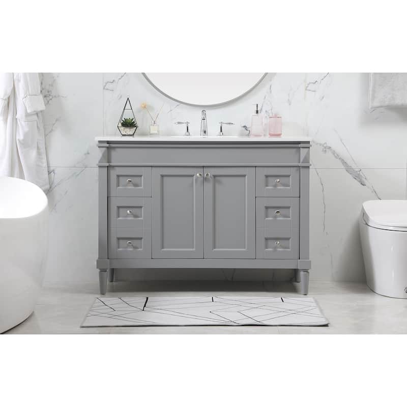 Clarity 48 - 60 Inch Single Bathroom Vanity - 48 Inches - Grey