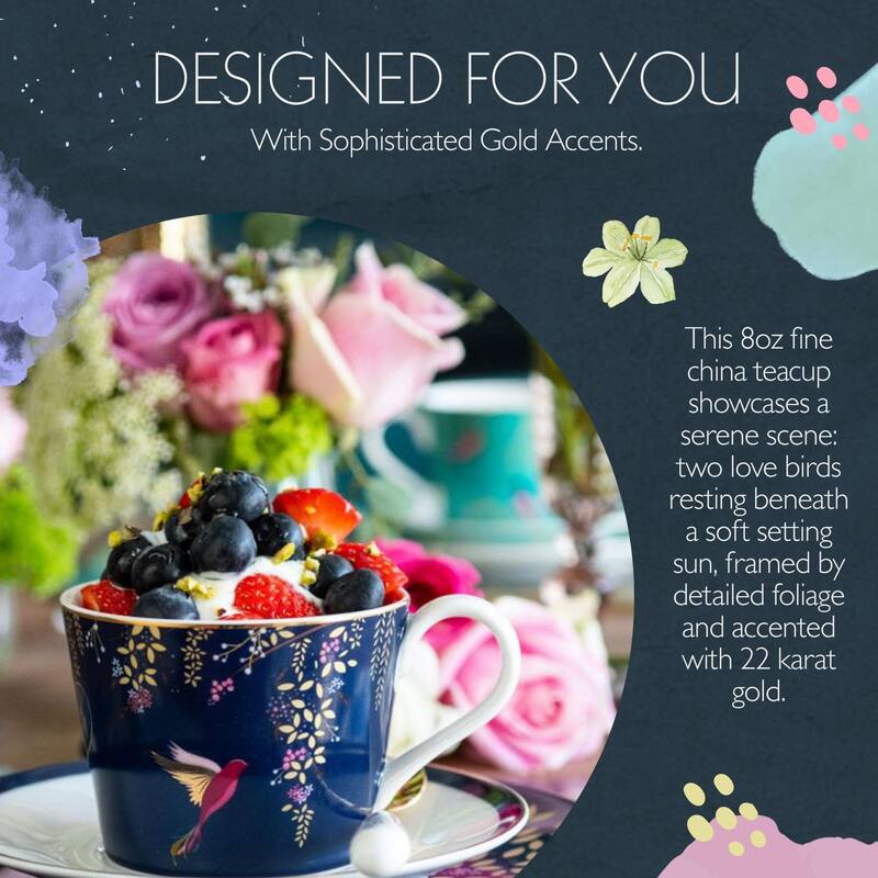 Sara Miller for Portmeirion London Chelsea Teacup and Saucer - 8 oz.