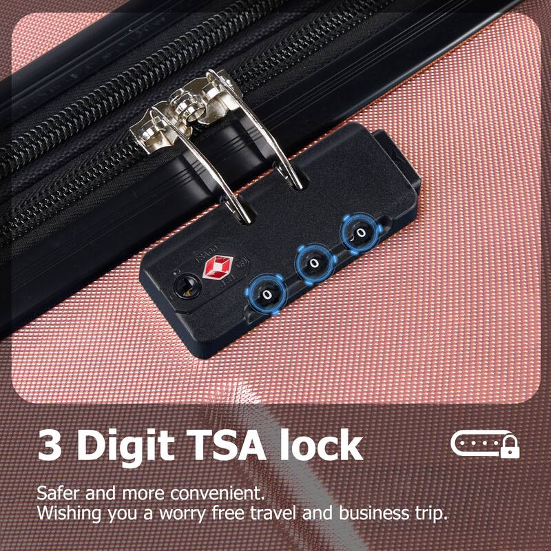 Hard Shell ABS, Double Spinner Wheels Lightweight Suitcase TSA Lock