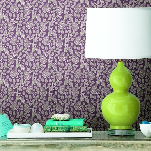 Goleta Plumage Purple Wallpaper Bed Bath & Beyond 31592676