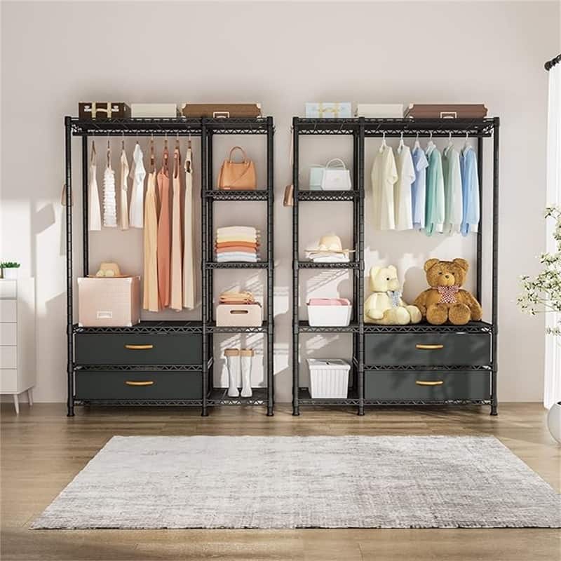 F3 Freestanding Closet Garment Rack - 14.5"D x 39.4"W x 71.2"H - 14.5"D x 39.4"W x 71.2"H - Black