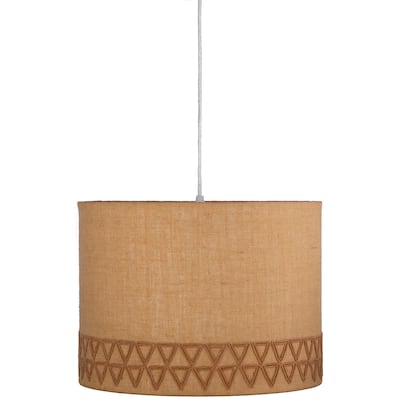 Artistic Weavers Calen Geometric Jute Drum Pendant - 12"H x 16"W x 16"D