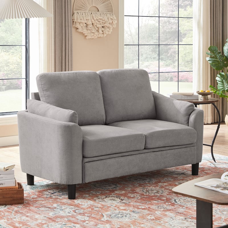 59.06" Loveseat Sofa with Soft Handrest and Tapered Wood Legs