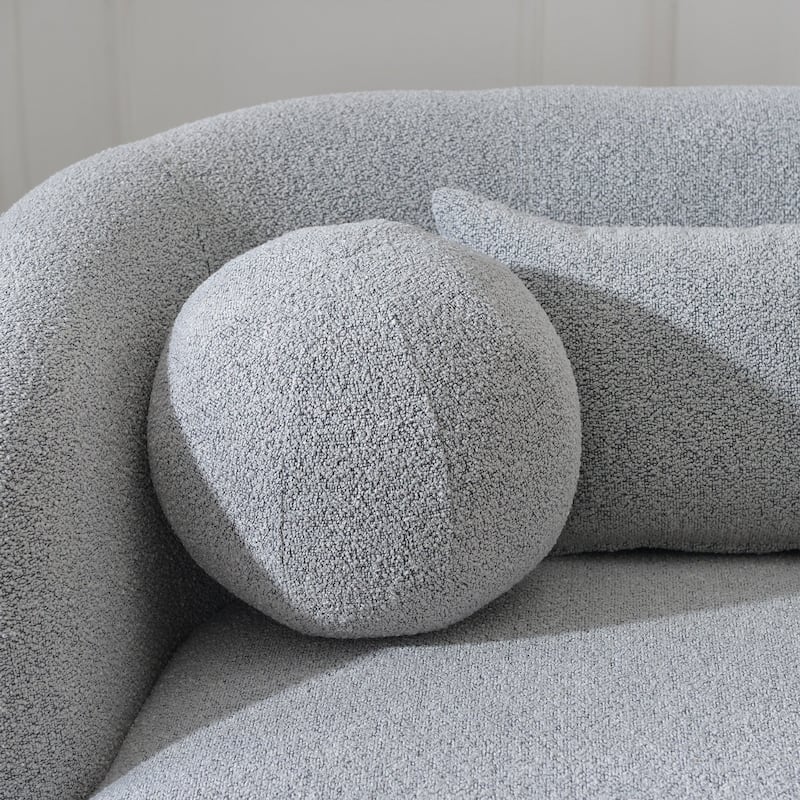 KINWELL 3-Seater Sherpa Boucle Upholstered Sofa Couch for Living Room Lounge, 85" W
