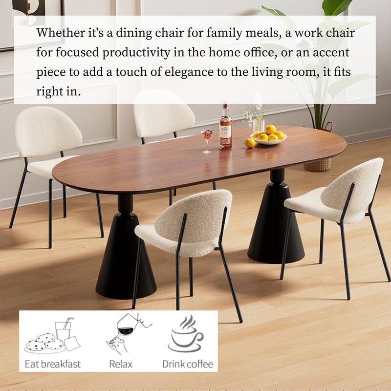 Modern Ergonomic Dining Chair with Slim Metal Legs, Set of 4