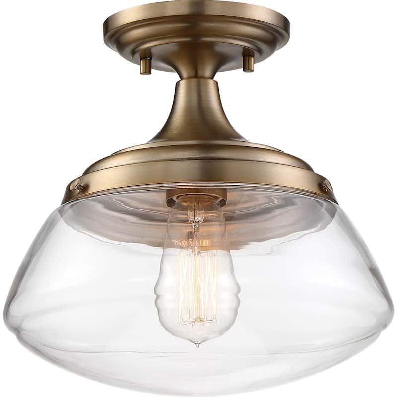 Kew 1-Light Semi Flush Burnished Brass - N/A