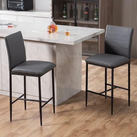 SICOTAS Counter Height Stools Set of 2(Grey) - N/A