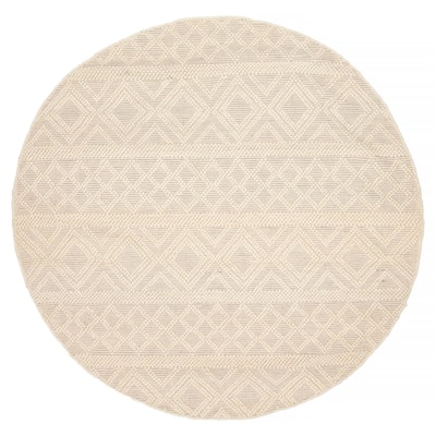 ECARPETGALLERY Braid weave Sienna Cream Wool Rug - 5'11 x 5'11