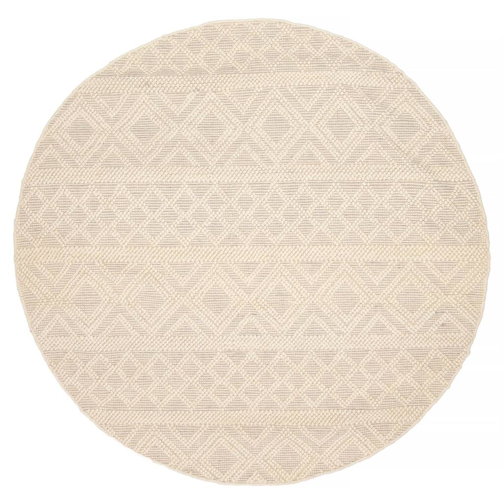 ECARPETGALLERY Braid weave Sienna Cream Wool Rug - 5'11 x 5'11