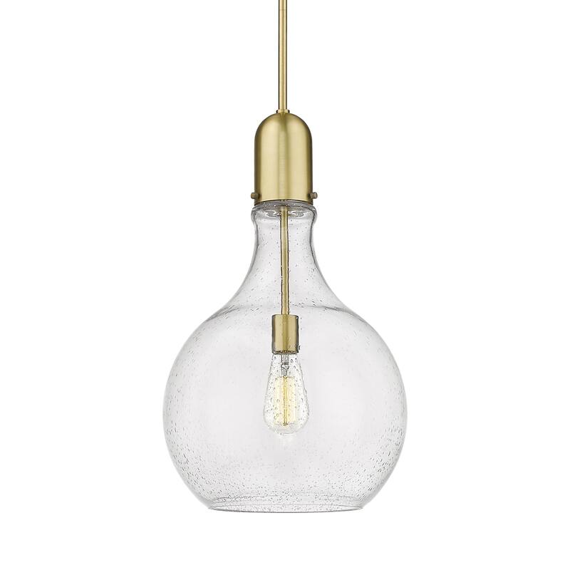 Innovations Lighting 492-1S-23-14 Amherst Pendant Amherst 14" Wide - Satin Gold / Seedy