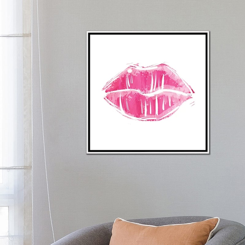 iCanvas "Pink Lips" by Milli Villa Framed