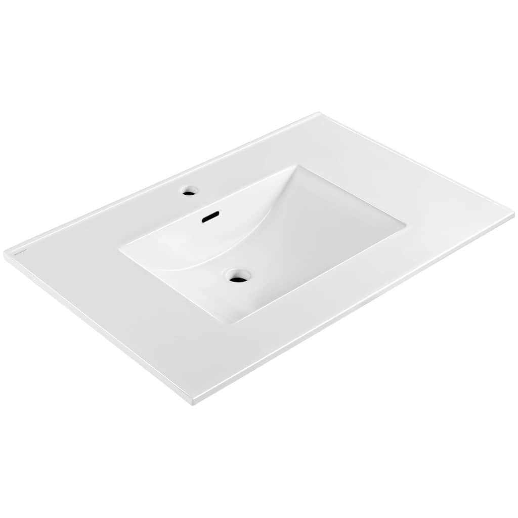 Whitehaus WHCS3122-1H 31" Rectangular Vitreous China Drop In Bathroom