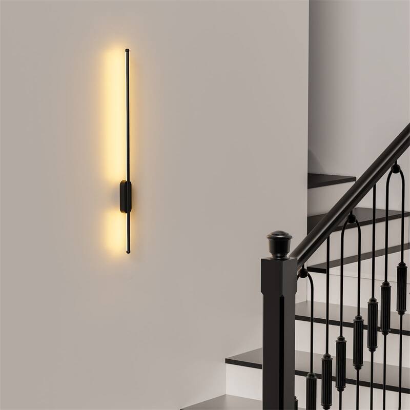 Set of 2 Linear Wall Lights, Minimalist Bedside Sconces for Bedroom