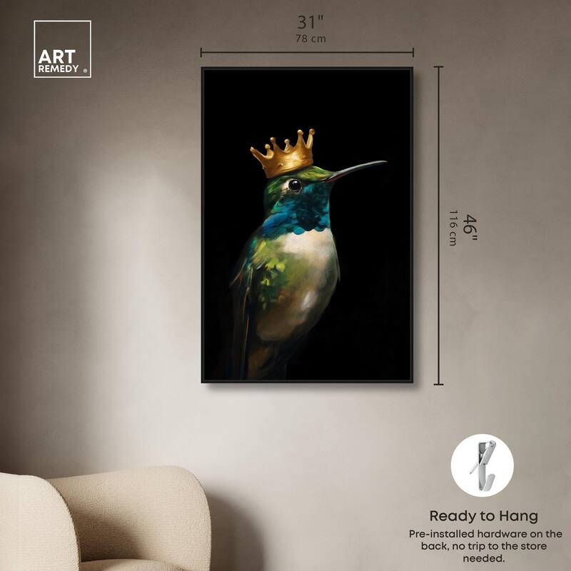 Crowned Azure Bird II Canvas by Art Remedy