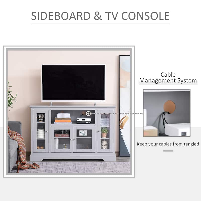 HOMCOM Transitional Sideboard Cabinet with Glass Doors
