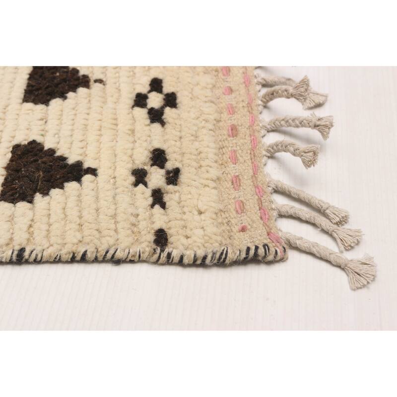 ECARPETGALLERY Hand-knotted Pak Finest Marrakesh Cream Wool Rug - 9'1 x 12'6