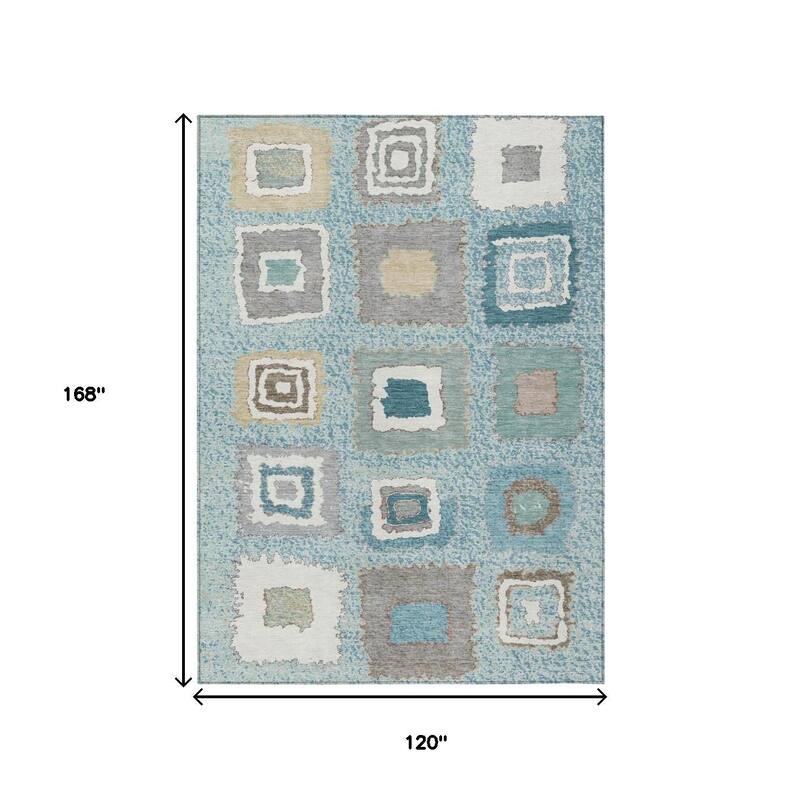 HomeRoots Geometric Transitional Rectangle Outdoor Rug