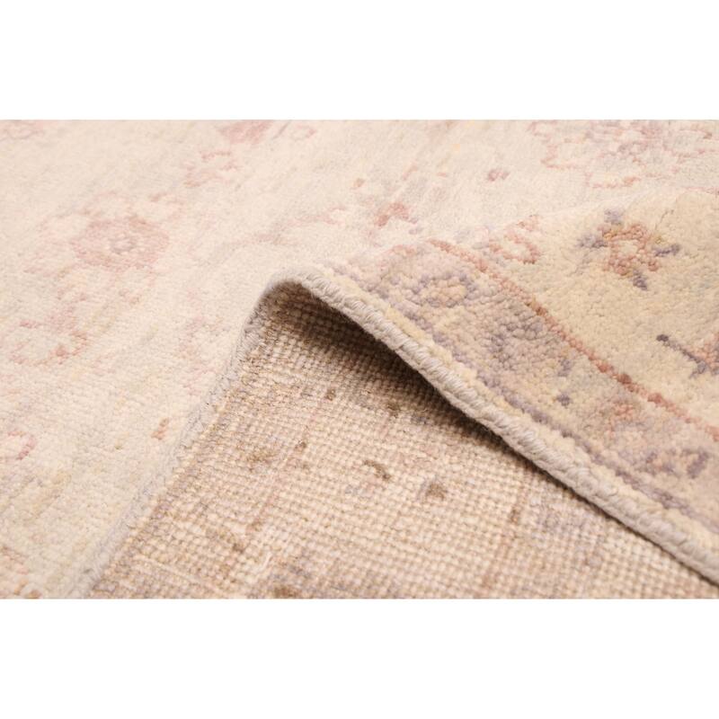 ECARPETGALLERY Hand-knotted Finest Oushak Light Grey Wool Rug - 3'9 x 5'11