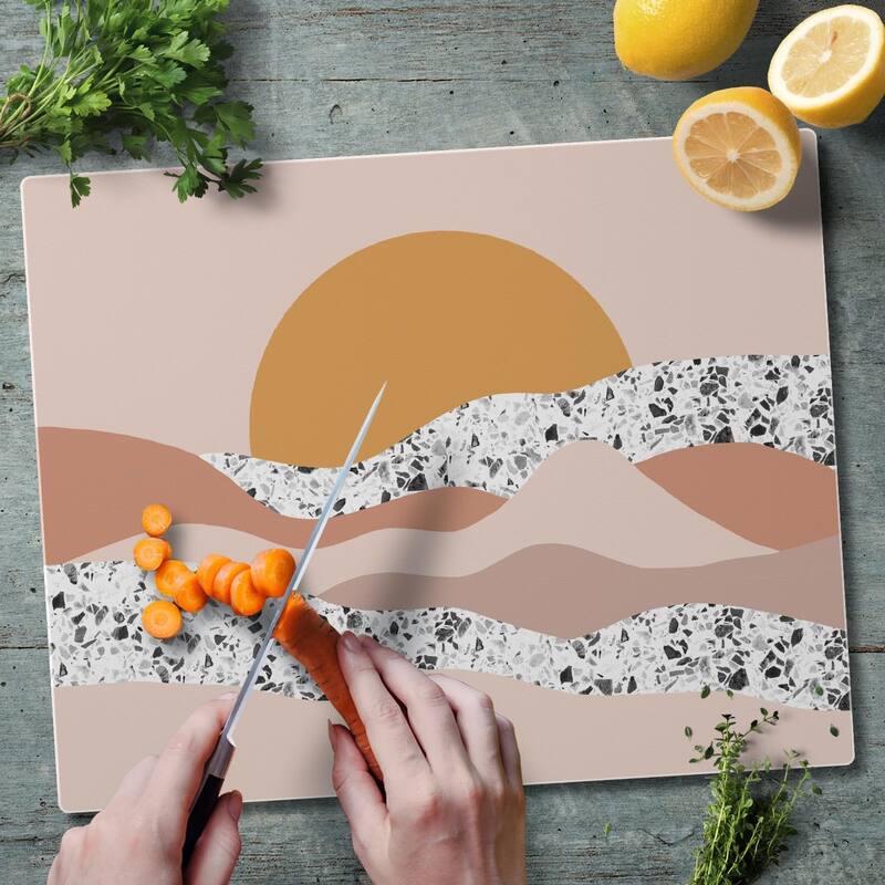 Sunrise 3mm Heat Tolerant Tempered Glass Cutting Board 15” x 12” Manufactured in the USA Dishwasher Safe