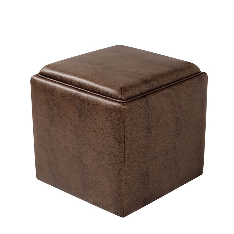 HomePop Storage Ottoman with Tray Top