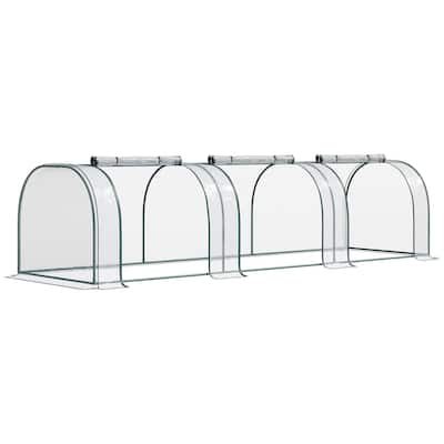 Mini Greenhouse, Portable Tunnel Green House with Roll-Up Zippered Doors, UV Waterproof Cover, Steel Frame, Clear