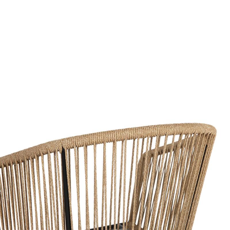Outdoor Patio Bar Stools w/Armrest,All Weather Rattan Bar Chairs 4 PCS