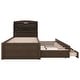 preview thumbnail 13 of 23, Twin Size Wooden LED Platform Bed with Trundle, with Storage Headboard, with Drawers