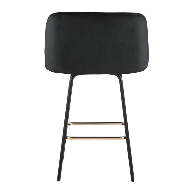 Silver Orchid Harding 26" Fixed-Height Swivel Counter Stool with Metal Legs (Set of 2)