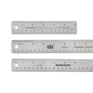 Stainless Steel Rulers with Non-Skid Backed Inch and Metric Metal Ruler ...