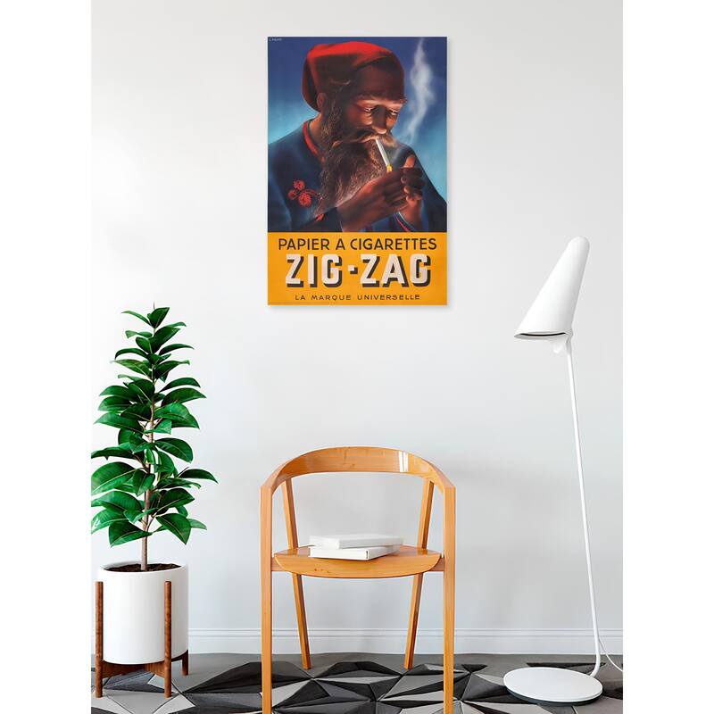 Zig Zag - Papier A Cigarettes Vintage Advertisement Art Poster - 24 x 36 Inch
