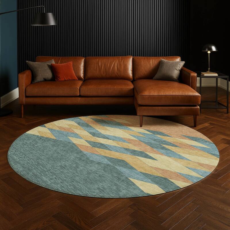 Machine Washable Indoor/ Outdoor Modern Avo Chantille Rug