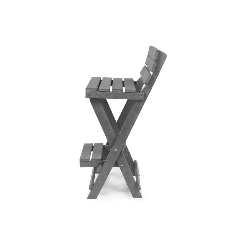 Key West Fully Assembled All-Weather Recycled HDPE Outdoor Folding Bar Stool