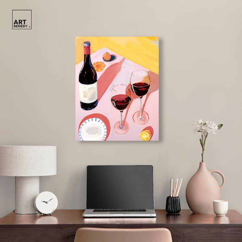Summer Wine table Canvas by Art Remedy, Gallery Wrapped