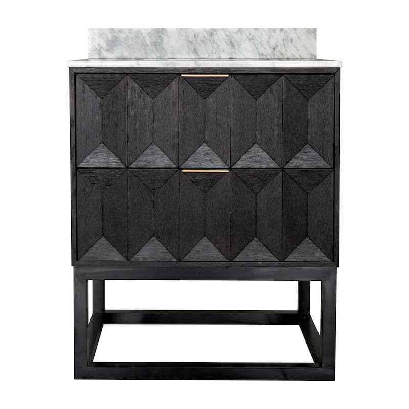 KitchenBathCollection Henley 30" Bathroom Vanity with Carrara Marble Top