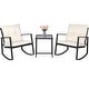 preview thumbnail 17 of 48, Pheap Outdoor Patio 3-piece Black/Brown Wicker Rocking Bistro Set by Havenside Home