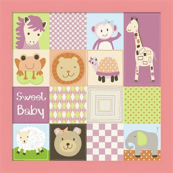 slide 2 of 3, Jennifer Nilsson 'Baby Girl Animal Quilt' Framed Art