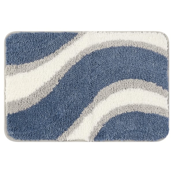 Wavy Stripes Bathroom Rug Absorbent Non-slip Mat for Tub and Shower ...