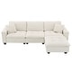 preview thumbnail 29 of 55, Roomfitters 100 x 59" Modern Convertible L-Shaped Sectional Sofa with Free Pillows, 4-Seat Suede Velvet Sleeper Sofa