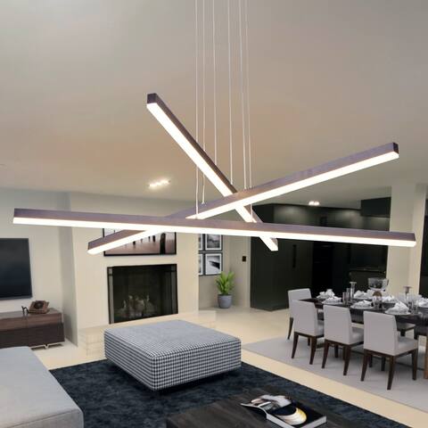 VONN Lighting Sirius 40" ETL Certified Integrated LED Adjustable Dimmable Pendant Silver - 39.25"L x 39.25"W x 118"H