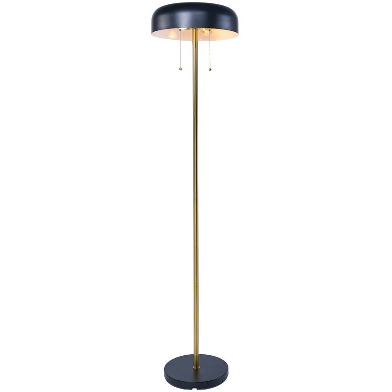 Modern Floor Lamp for Living Room, Floor lamp with Black Outer and White Inner 110-120V Tall Corner Lamp