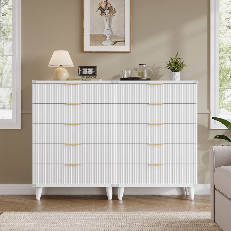 5 Drawer Tall Dresser for Bedroom, Slim Boho Bedroom Furniture