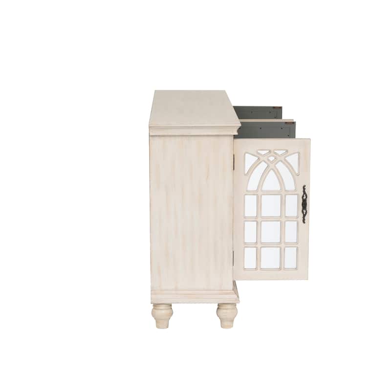 Berkshire 4 Door Mirrored Credenza Cream