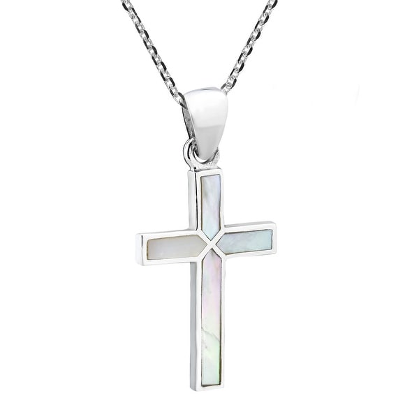 mother of pearl silver necklace