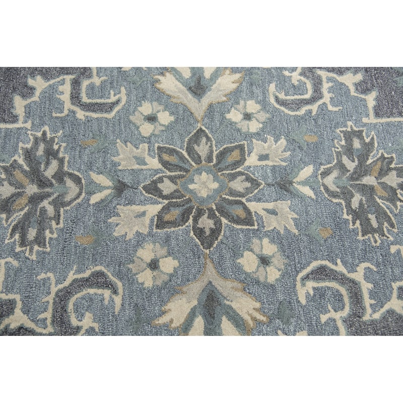 Alora Decor Cascade Floral Medallion Hand-Tufted Wool Area Rug.