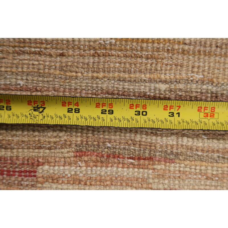 Striped Contemporary Gabbeh Kashkoli Wool Area Rug Hand-knotted Carpet - 2'4" x 4'0"