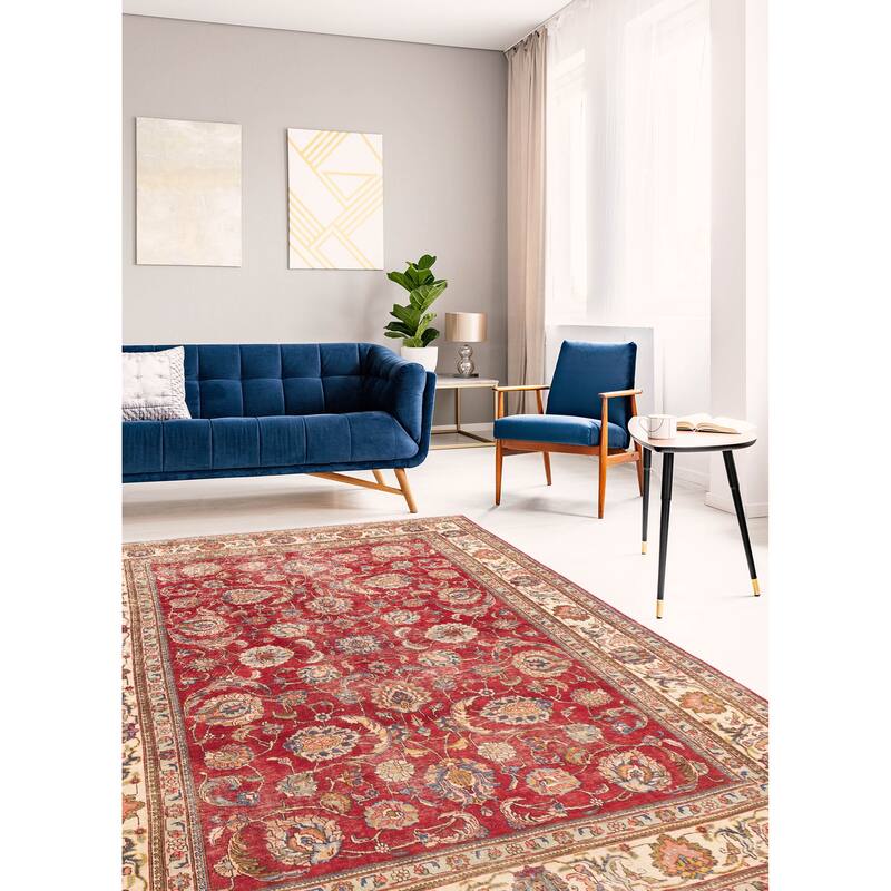 ECARPETGALLERY Hand-knotted Antalya Vintage Red Wool Rug - 8'4 x 11'5