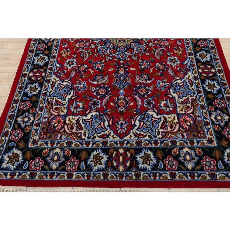 2'3''x3'5'' Hand Knotted Wool Red Isfahan Traditional 300 KPSI Rug - 2' 3'' x 3' 5''